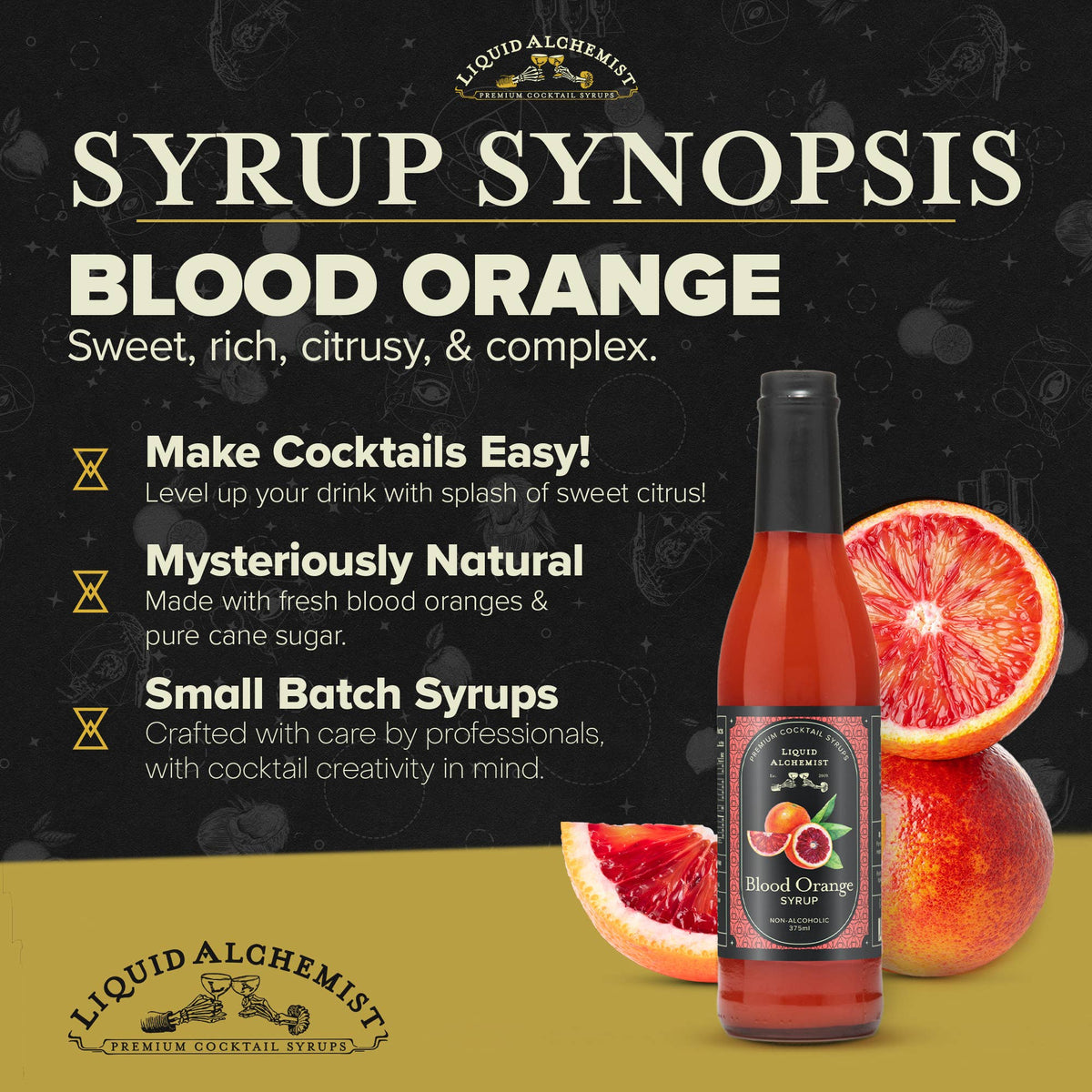Jarabe de cóctel de naranja sanguina Liquid Alchemist: 750 ml